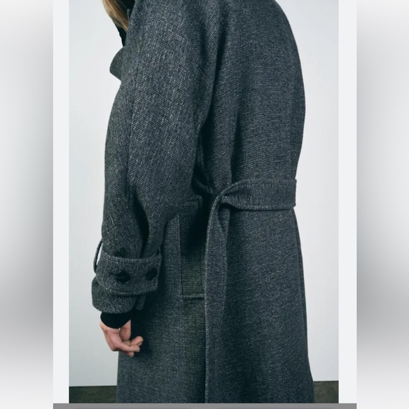 ZARA MANTECO WOOL BLEND BELTED COAT - Picture 10 of 11
